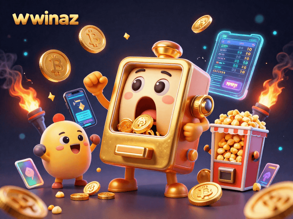 Enjoy exciting wins with winaz's golden slot machine and dynamic crypto elements