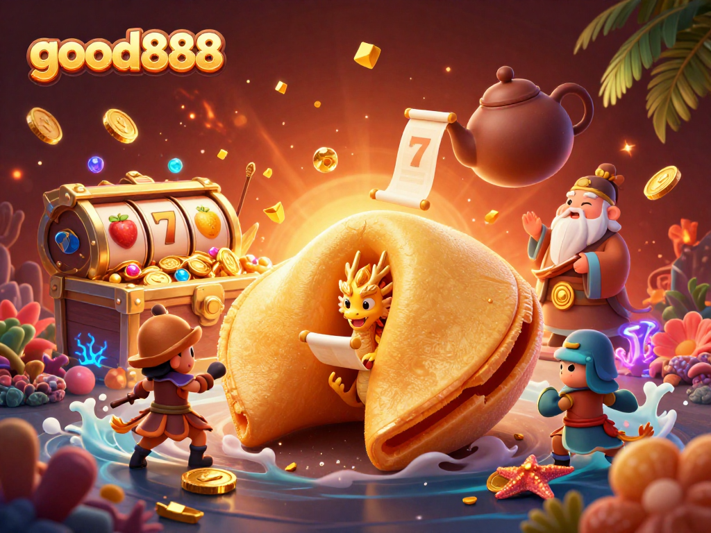 Experience winning moments with good888 in a vibrant 3D casino scene featuring exciting game elements.