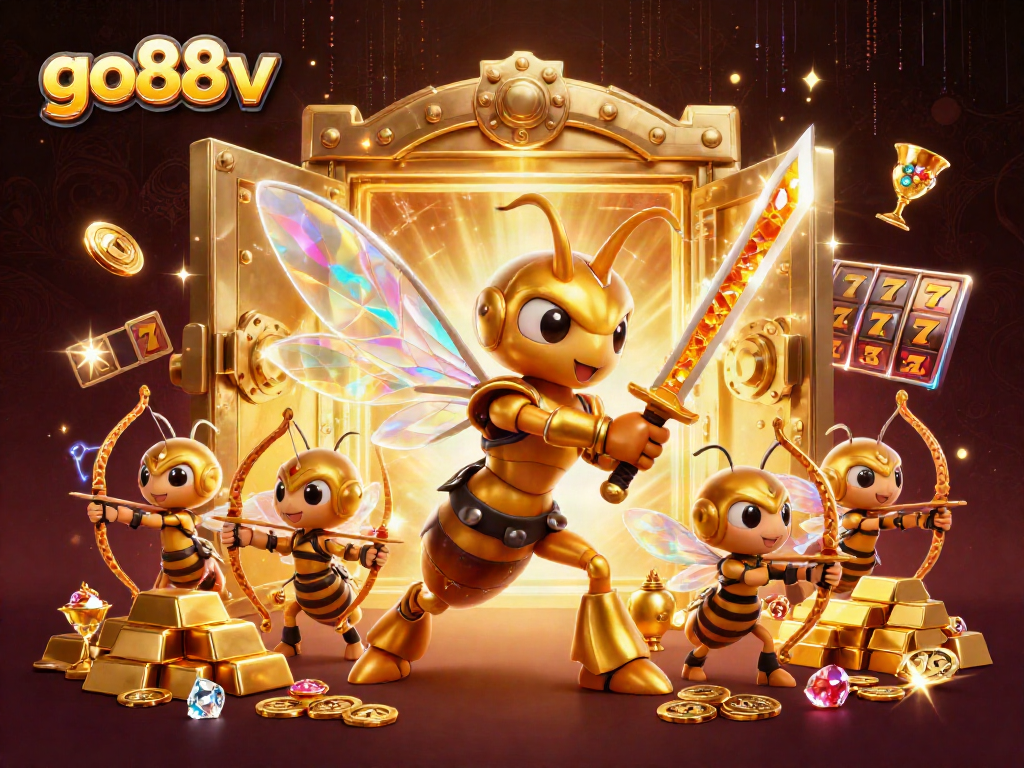 Go88v offering exciting spins with golden samurai hornet and treasure for players.