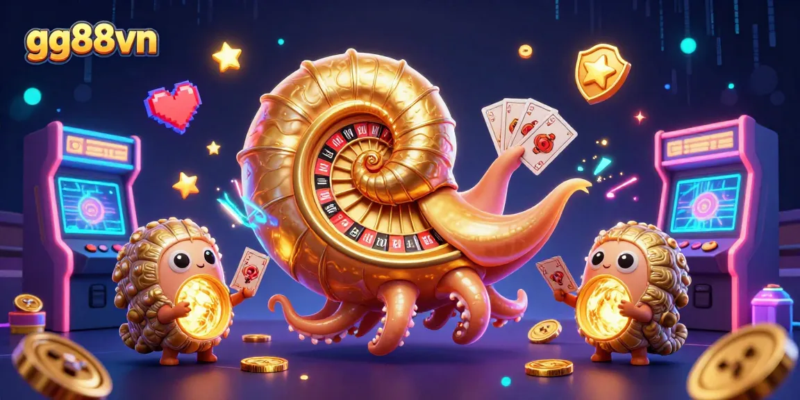Experience thrilling wins at gg88vn with a vibrant 3D casino illustration featuring dynamic game elements.