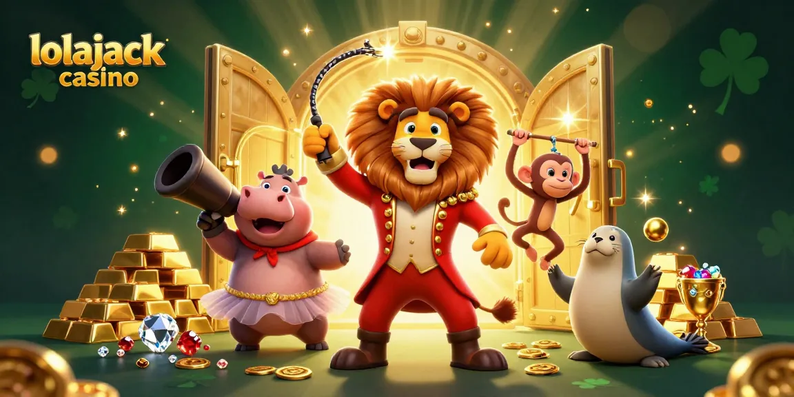 Experience thrilling gaming at lolajack casino with vibrant characters and sparkling treasures.